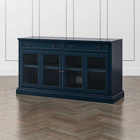 Cameo 62" Indigo Modular Storage Media Console with Glass Doors