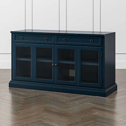 Cameo 62" Indigo Modular Storage Media Console with Glass Doors