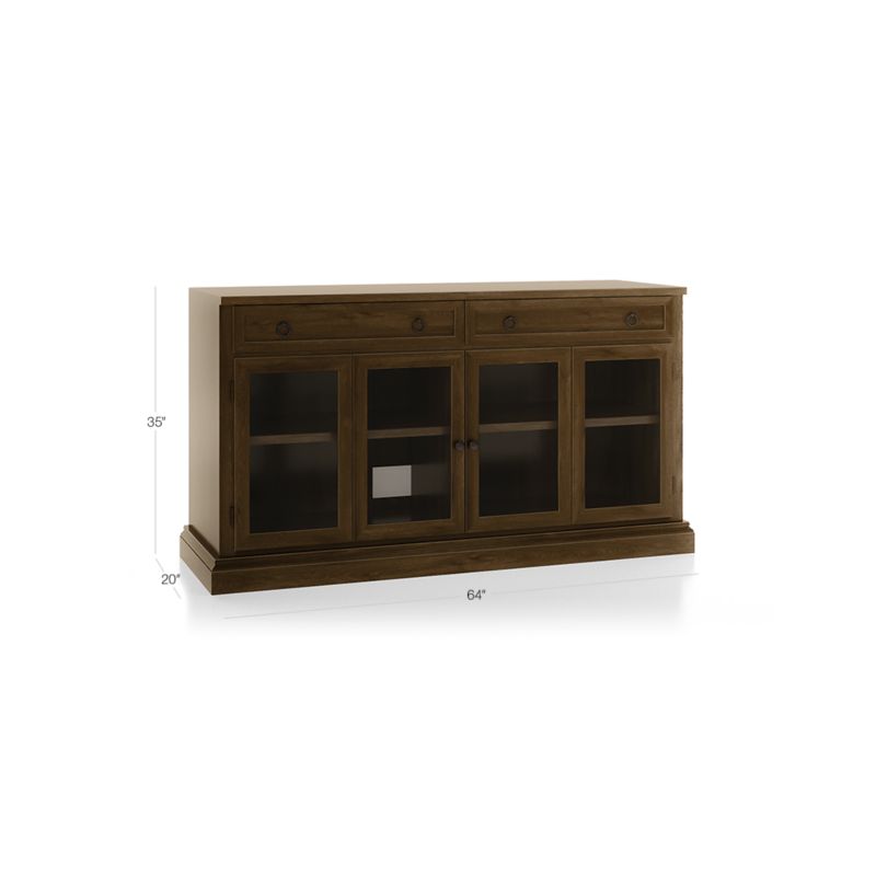 Cameo Nero Noce 62" Modular Storage Media Console with Glass Doors