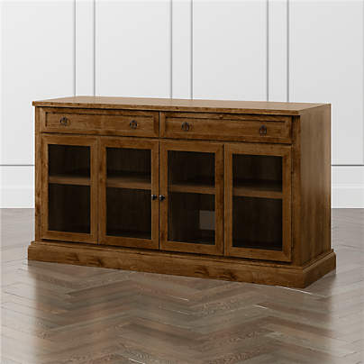 Cameo Nero Noce 62" Modular Storage Media Console with Glass Doors