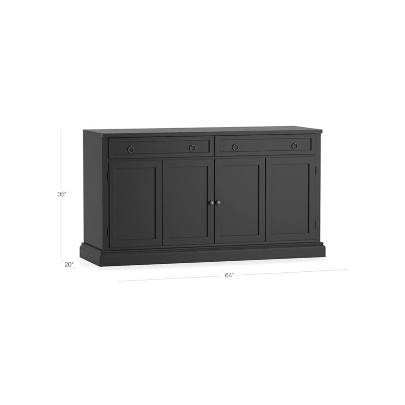 Cameo 62" Bruno Black Modular Storage Media Console