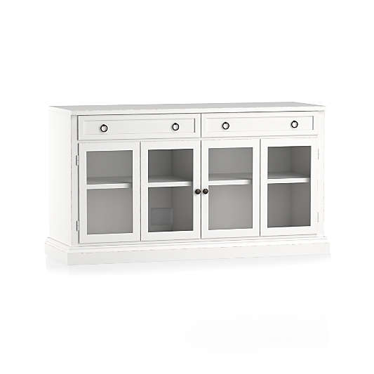 Cameo 62" White Modular Storage Media Console with Glass Doors