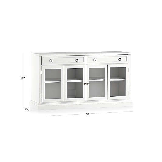 Cameo 62" White Modular Storage Media Console with Glass Doors