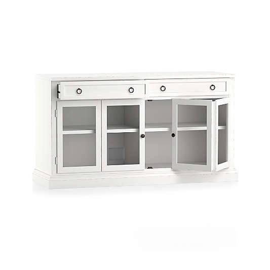 Cameo 62" White Modular Storage Media Console with Glass Doors