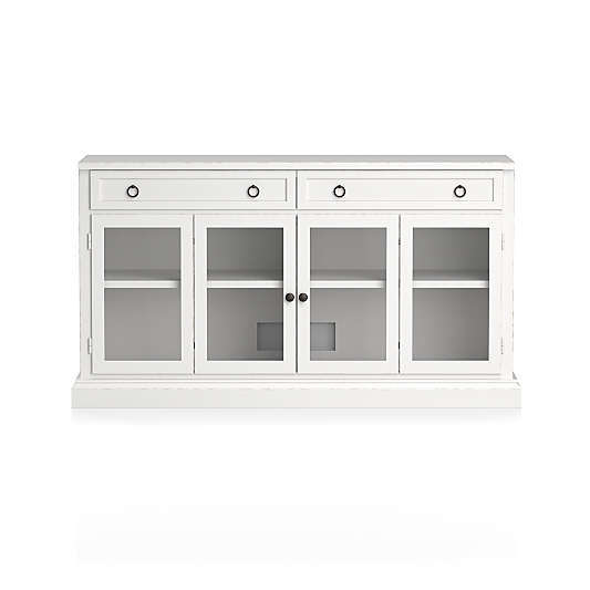 Cameo 62" White Modular Storage Media Console with Glass Doors