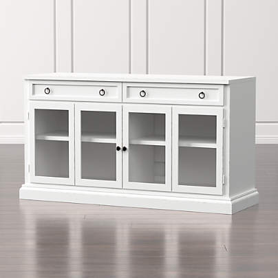 Cameo 62" White Modular Storage Media Console with Glass Doors