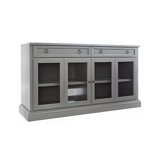 Cameo 62" Grey Modular Storage Media Console with Glass Doors