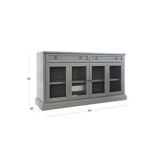 Cameo 62" Grey Modular Storage Media Console with Glass Doors