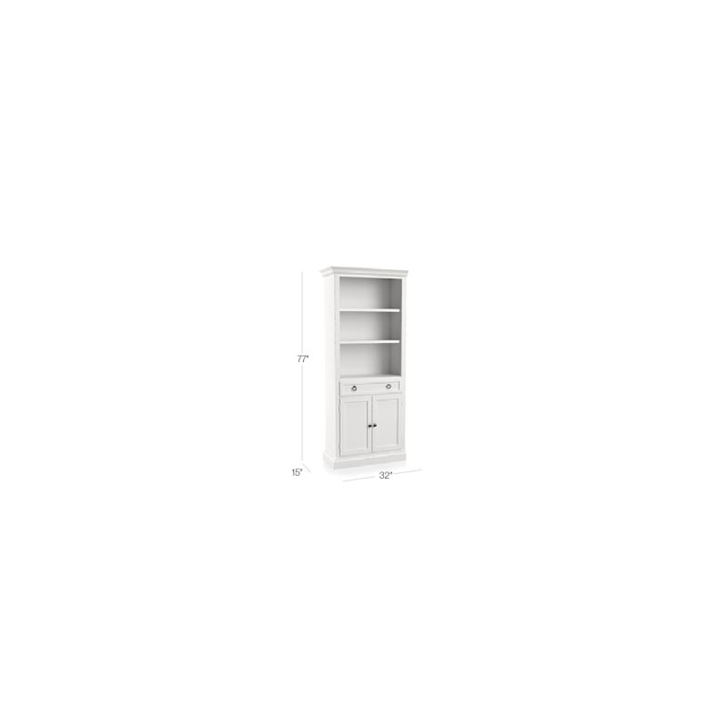 Cameo White Left Storage Bookcase