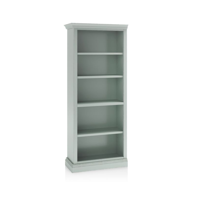 Cameo Blue Grey Open Bookcase with Left Crown