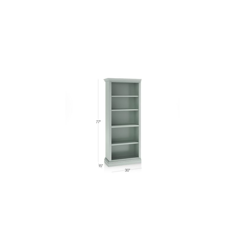 Cameo Blue Grey Open Bookcase with Left Crown