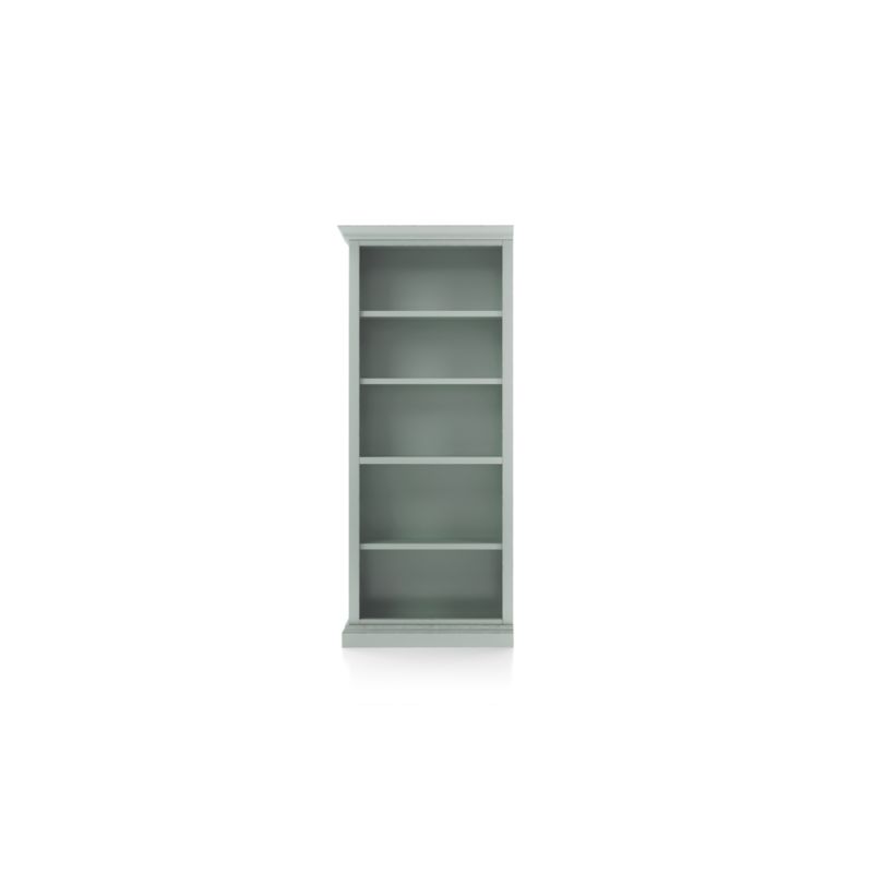 Cameo Blue Grey Open Bookcase with Left Crown