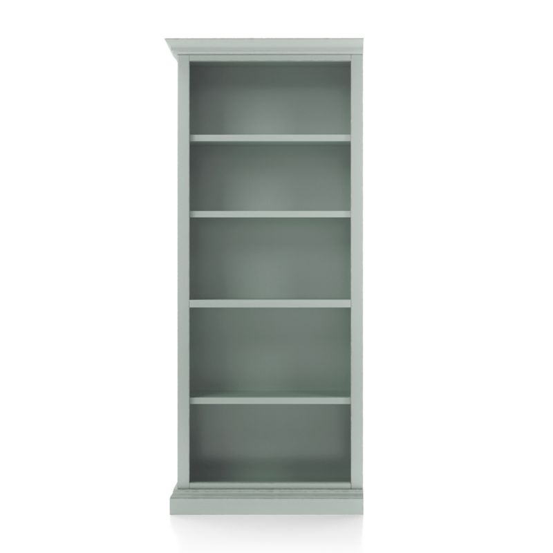 Cameo Blue Grey Open Bookcase with Left Crown