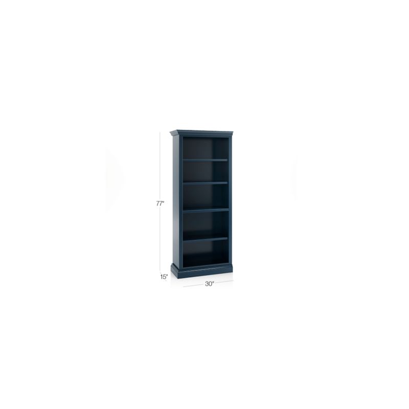 Cameo Indigo Open Bookcase with Left Crown