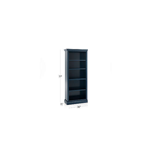 Cameo Indigo Open Bookcase with Left Crown