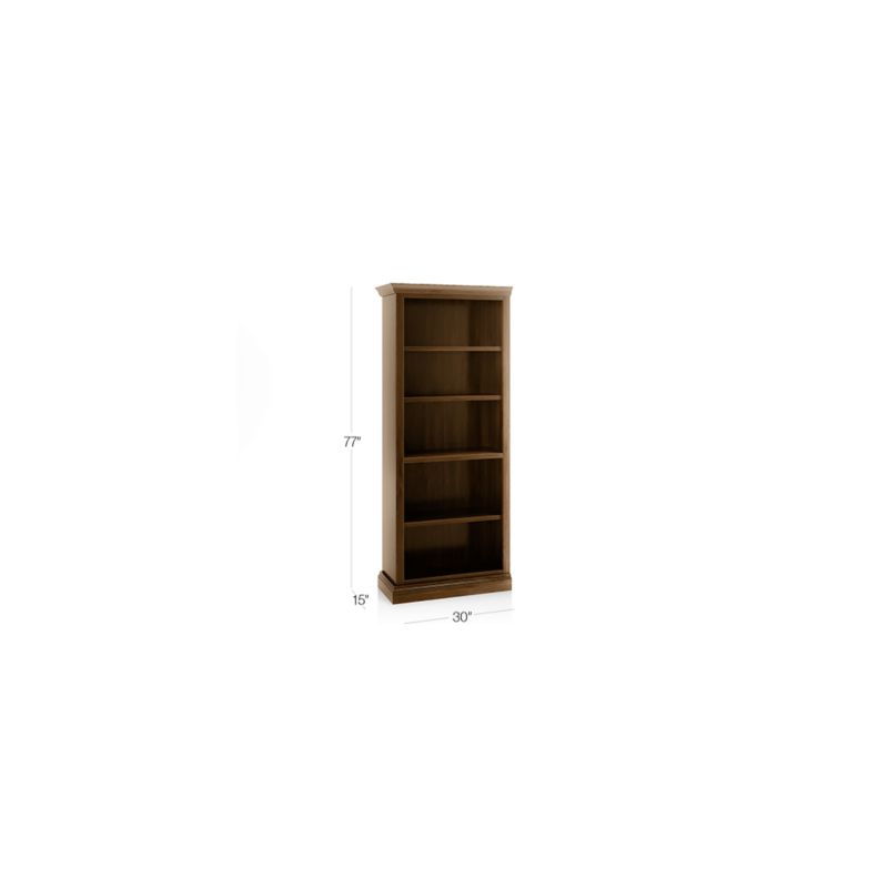 Cameo Nero Noce Open Bookcase with Left Crown