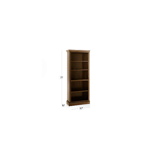 Cameo Nero Noce Open Bookcase with Left Crown