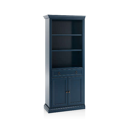 Cameo Indigo Storage Bookcase with Left Crown