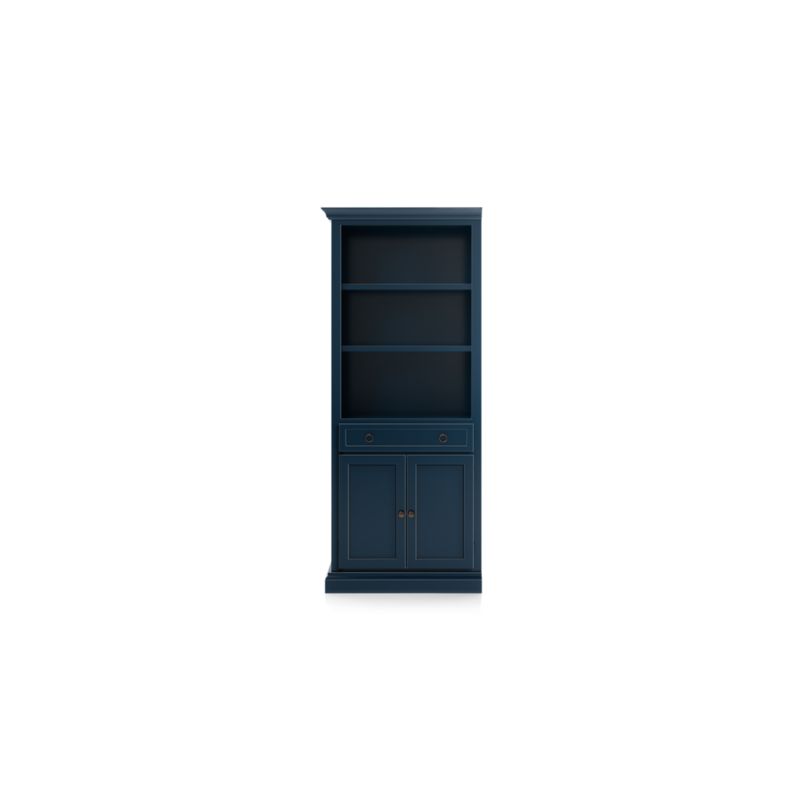 Cameo Indigo Storage Bookcase with Left Crown