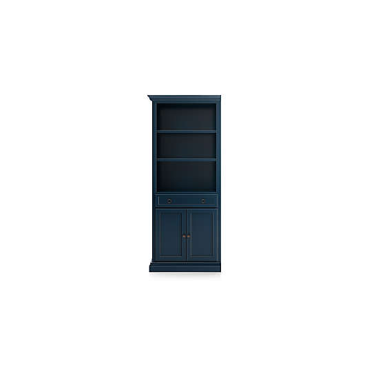 Cameo Indigo Storage Bookcase with Left Crown