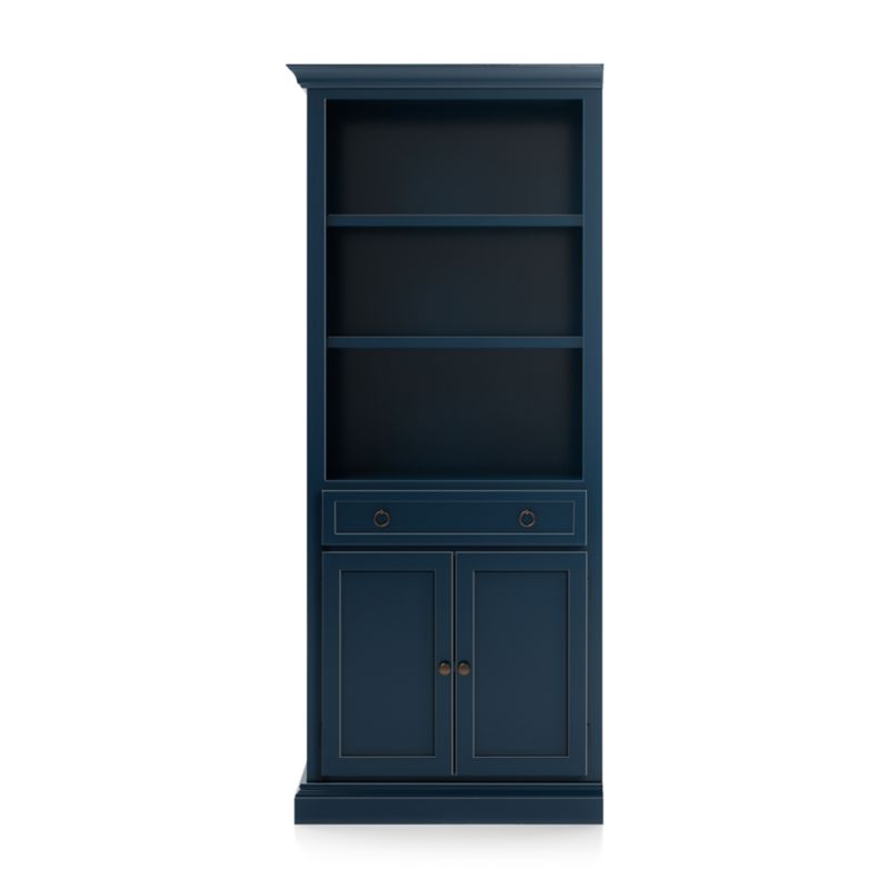 Cameo Indigo Storage Bookcase with Left Crown