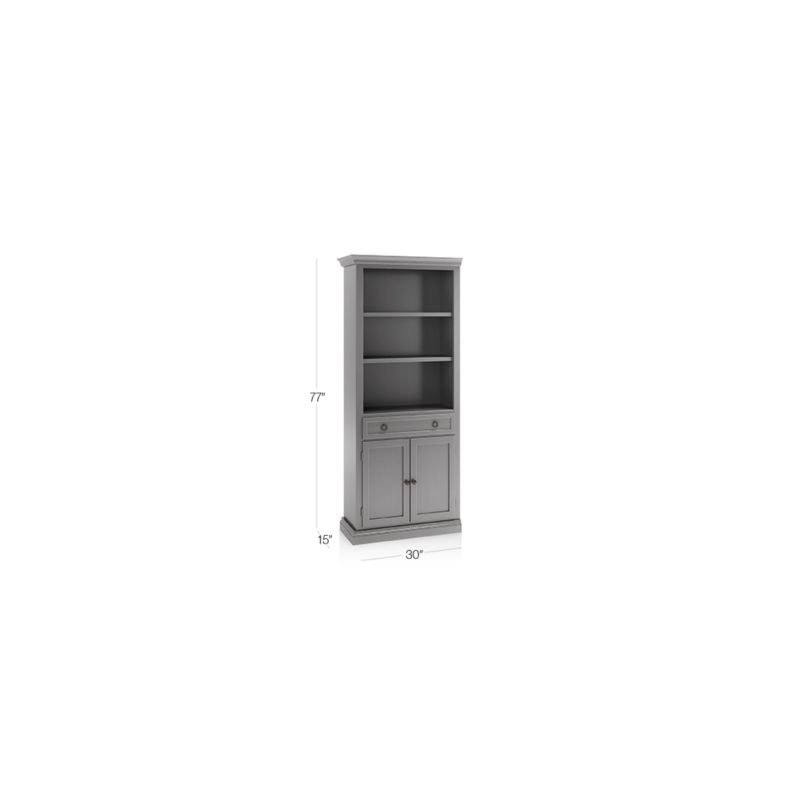 Cameo Grigio Storage Bookcase with Left Crown