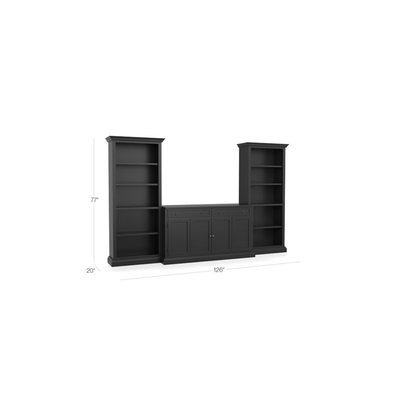 Cameo 3-Piece Modular Bruno Black Storage Media Entertainment Center