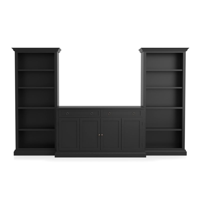 Cameo 3-Piece Modular Bruno Black Storage Media Entertainment Center