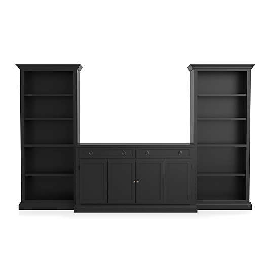 Cameo 3-Piece Modular Bruno Black Storage Media Entertainment Center