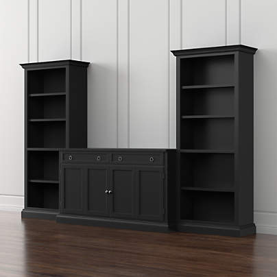 Cameo 3-Piece Modular Bruno Black Storage Media Entertainment Center