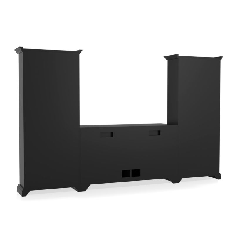 Cameo 3-Piece Modular Bruno Black Media Entertainment Center with Storage Bookcases