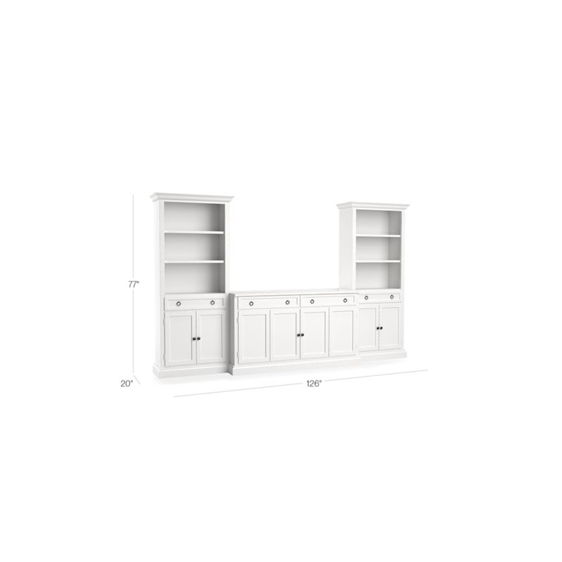 View Cameo 3-Piece Modular White Media Entertainment Center with Storage Bookcases - image 2 of 9