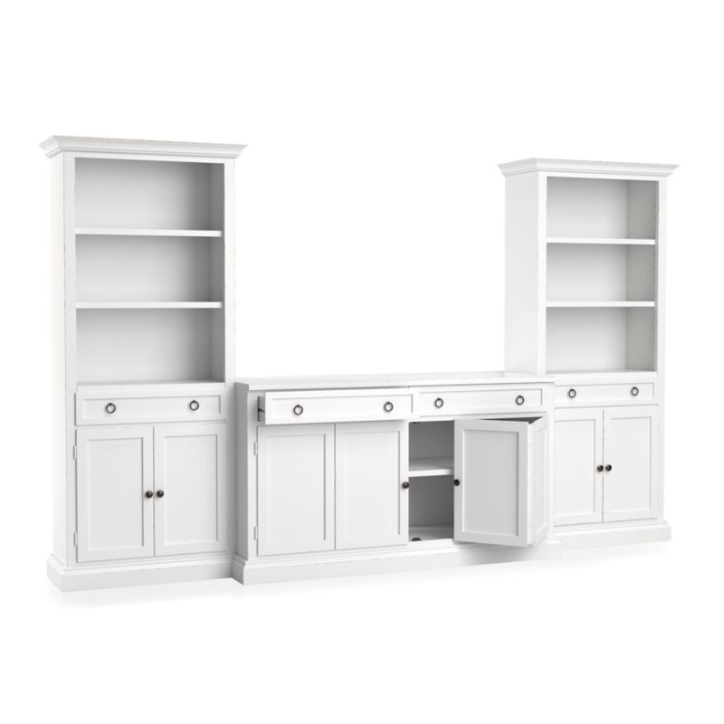 Cameo 3-Piece Modular White Media Entertainment Center with Storage Bookcases - image 5 of 9