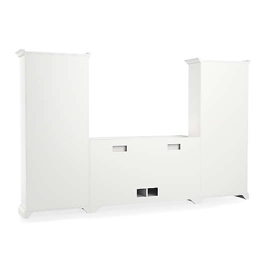 Cameo 3-Piece Modular White Media Entertainment Center with Storage Bookcases