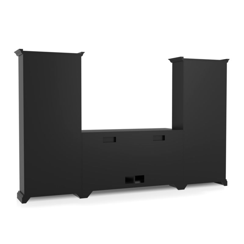 Cameo 3-Piece Modular Bruno Black Glass Door Storage Media Entertainment Center