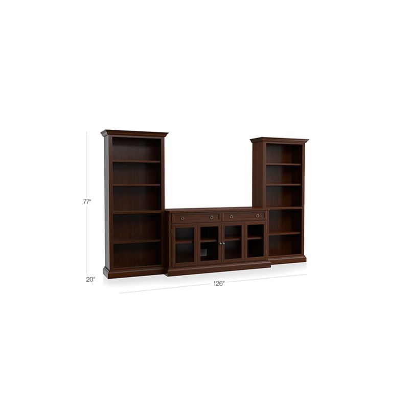 View Cameo 3-Piece Modular Aretina Glass Door Storage Media Entertainment Center - image 2 of 7