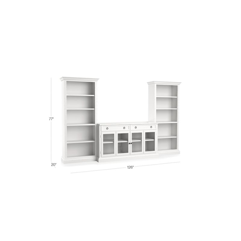 Cameo 3-Piece Modular White Glass Door Storage Media Entertainment Center