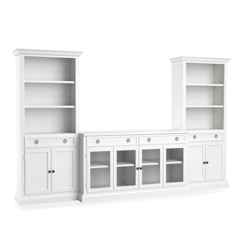 Cameo 3-Piece Modular White Glass Door Storage Media Entertainment Center - image 4 of 8