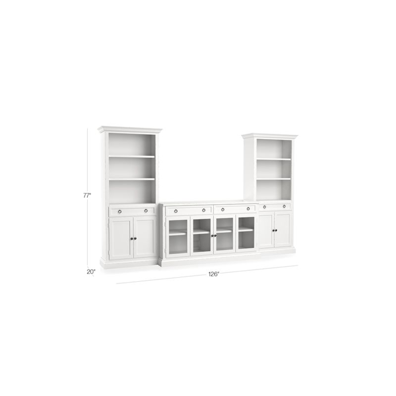 View Cameo 3-Piece Modular White Glass Door Storage Media Entertainment Center - image 2 of 8