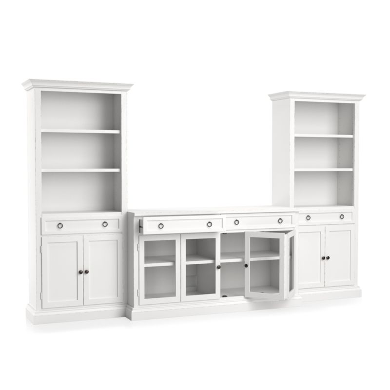 Cameo 3-Piece Modular White Glass Door Storage Media Entertainment Center - image 5 of 8