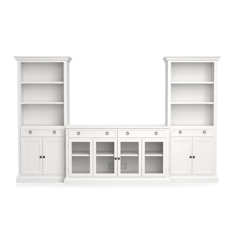 Cameo 3-Piece Modular White Glass Door Storage Media Entertainment Center - image 3 of 8