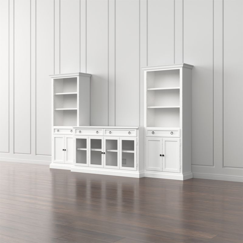 Cameo 3-Piece Modular White Glass Door Storage Media Entertainment Center - image 2 of 8