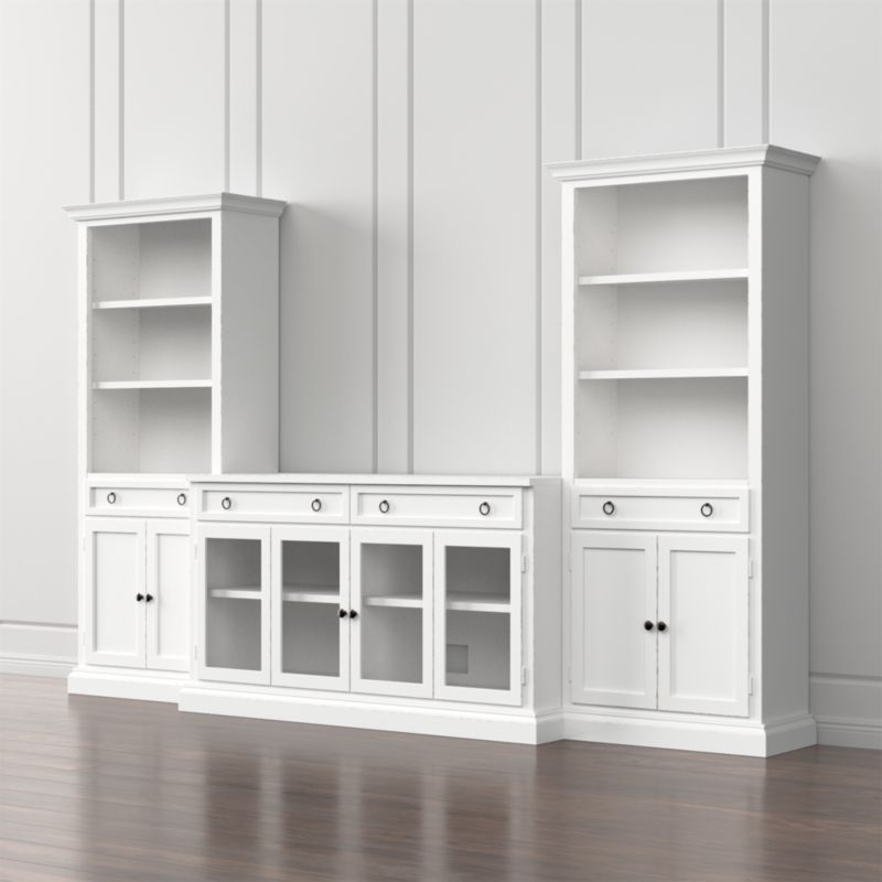 Cameo 3-Piece Modular White Glass Door Storage Media Entertainment Center - image 0 of 8