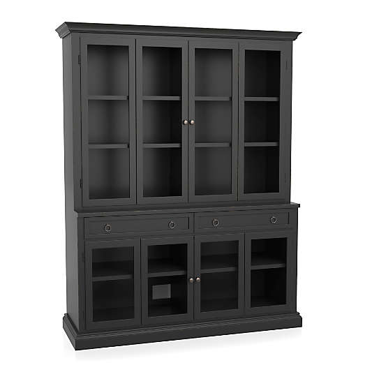 Cameo 2-Piece Modular Bruno Black Glass Door Wall Unit