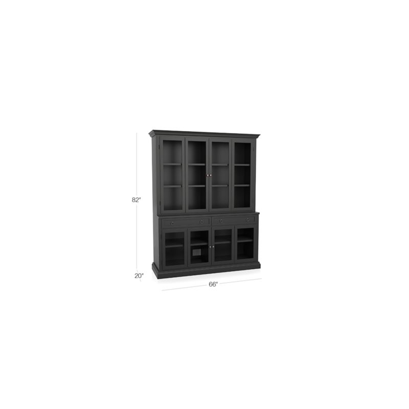 Cameo -Piece Modular Bruno Black Glass Door Wall Unit