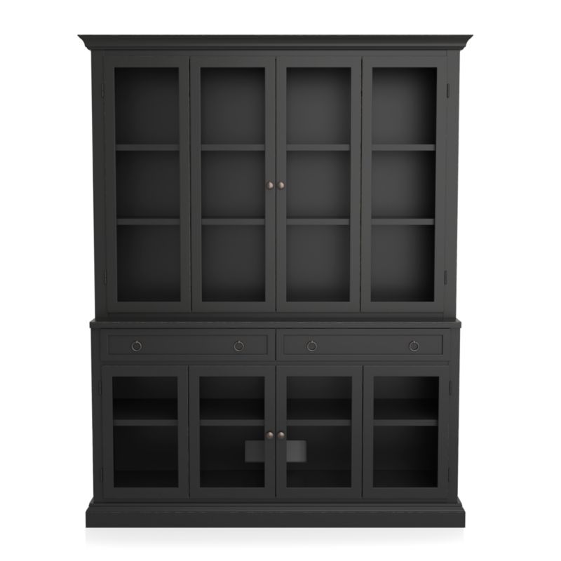 Cameo -Piece Modular Bruno Black Glass Door Wall Unit