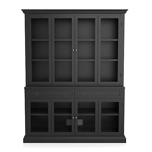 Cameo 2-Piece Modular Bruno Black Glass Door Wall Unit