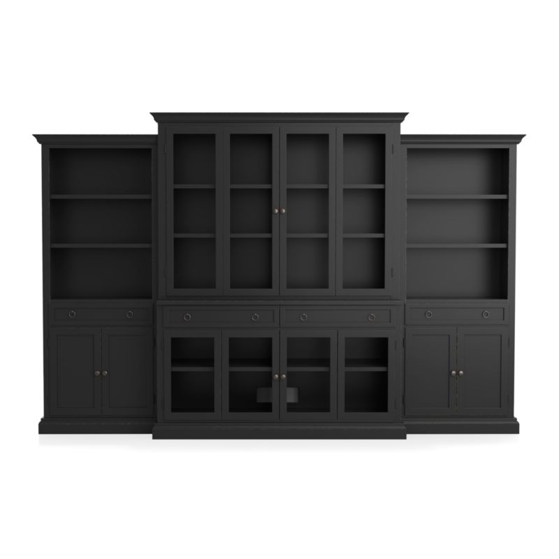 Cameo 4-Piece Modular Bruno Black Glass Door Wall Unit - image 2 of 7