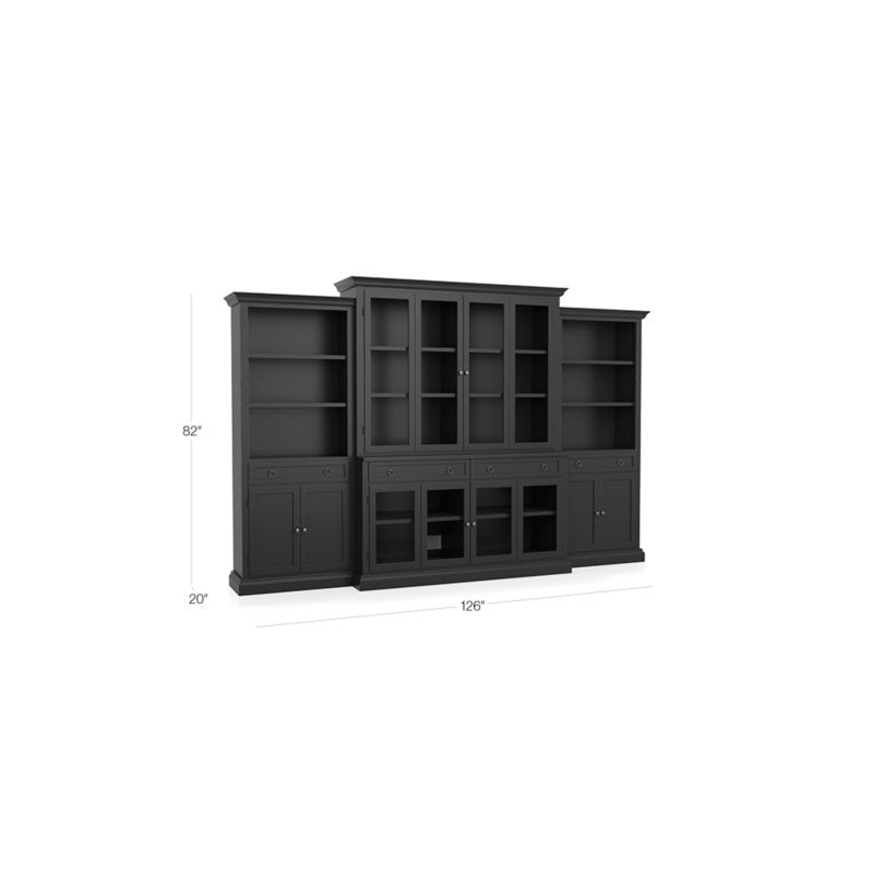 View Cameo 4-Piece Modular Bruno Black Glass Door Wall Unit - image 2 of 7