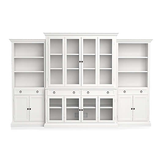 Cameo 4-Piece Modular White Glass Door Wall Unit